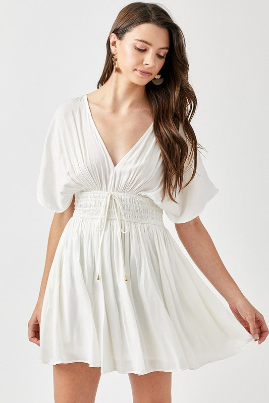 Smocked Waist Tassel Dress