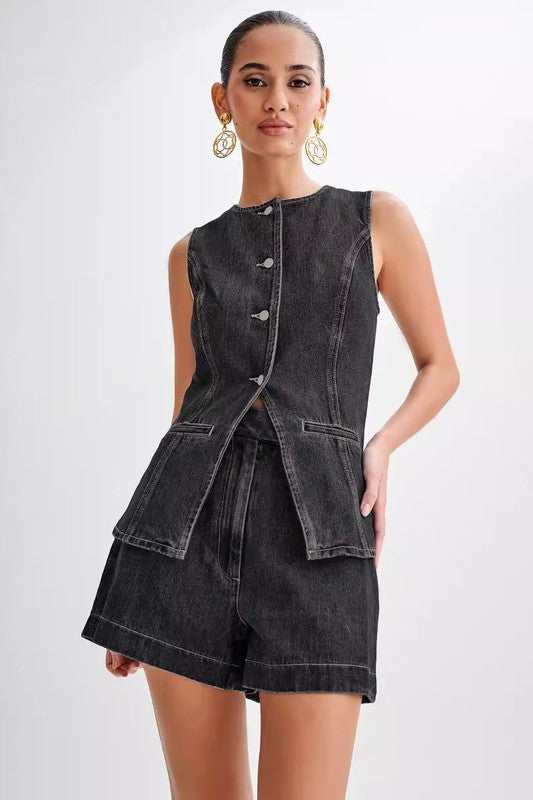 DENIM TWO PIECE SET