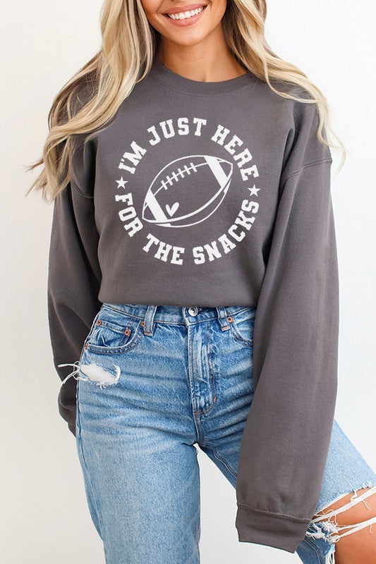 Fall Game Day Here For The Snacks Sweatshirt