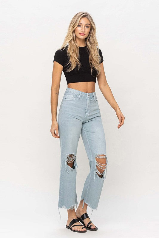 Vintage crop flare-jeans uit de jaren 90